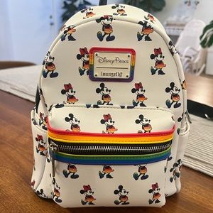 Loungefly Mickey + Minnie Rainbow Backpack
